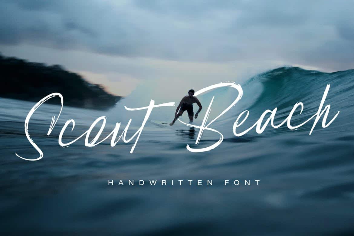 Scout Beach Handwritten Brush Font Upfonts