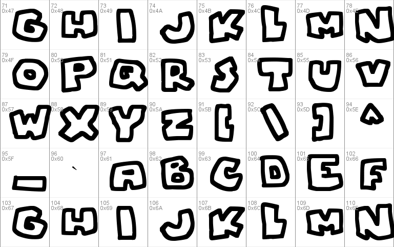 Chunky Boulder Outlines Font 3