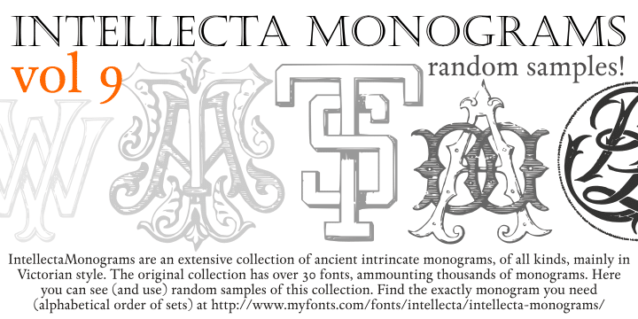 Intellecta Monograms Random Samples Nine Font