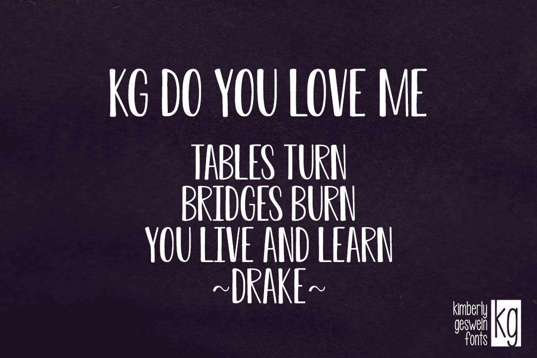 KG Do You Love Me Font 2