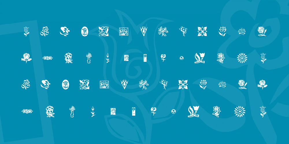 KR Kat's Flowers Font 1