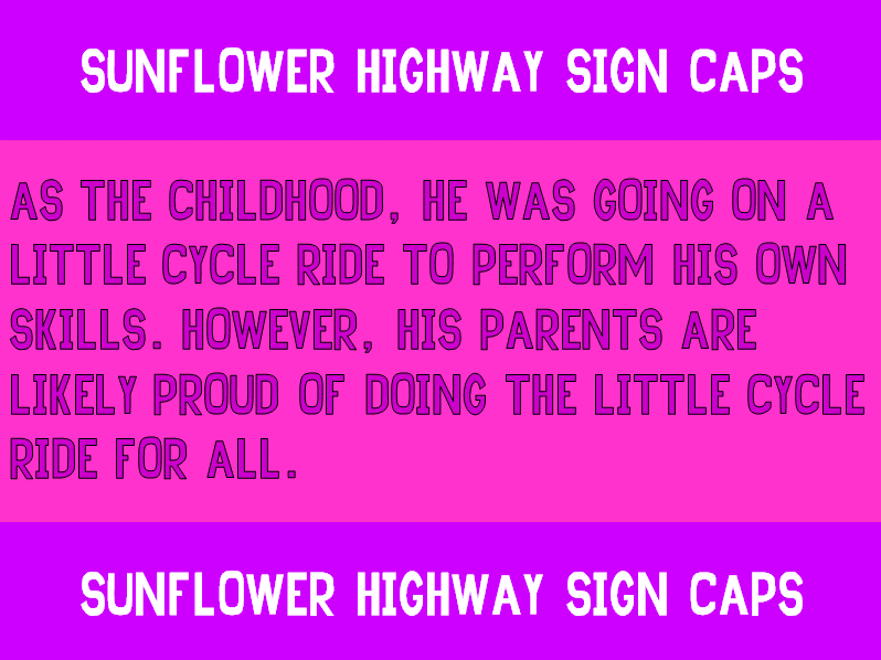 Sunflower Highway Sign Caps Font 2