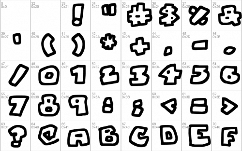 Chunky Boulder Outlines Font 2