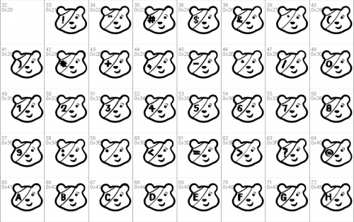 PUDSEY BEAR Font 2