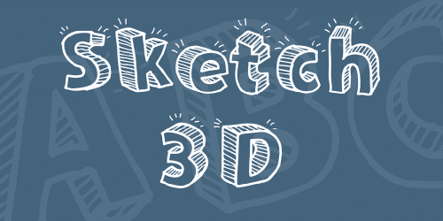 Sketch 3d Font
