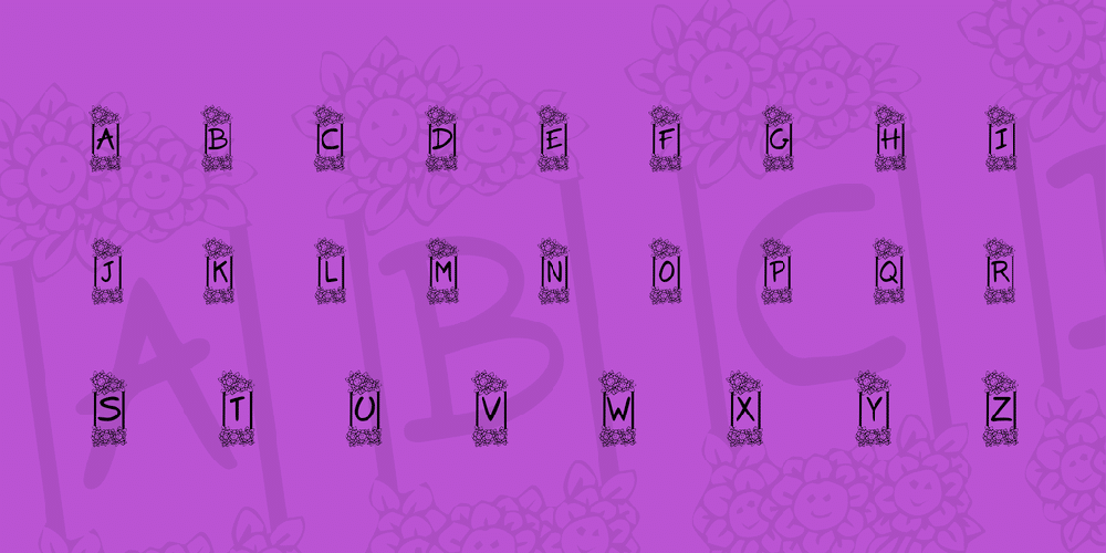 KR Flower Frame Font 2