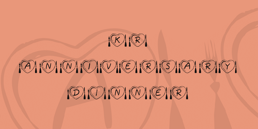Kr Anniversary Dinner Font