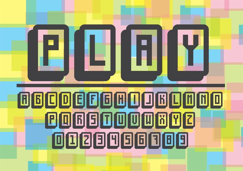 Mahjong Toy Block Font 1