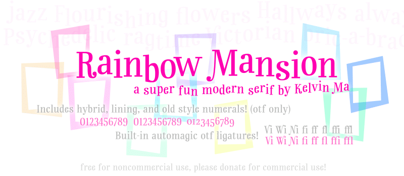 Rainbow Mansion Lining Figures Font 1