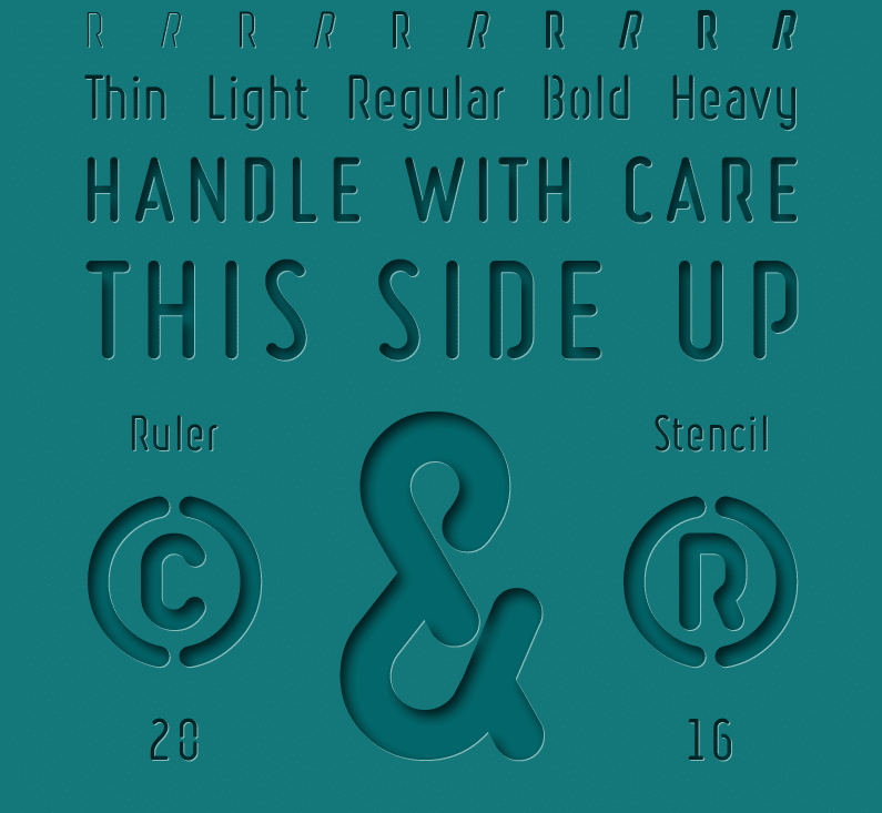 Ruler Stencil Font 2