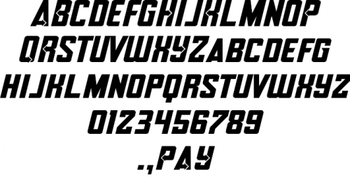 Avengero Disassembled Font 3
