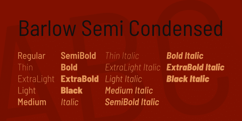 Barlow Semi Condensed Font