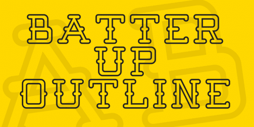 Batter Up Outline Serif Font