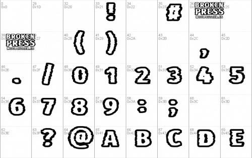 Broken Press Font 1