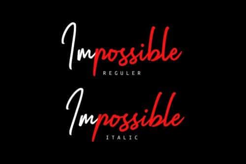 Impossible Script Handwritten Font 1
