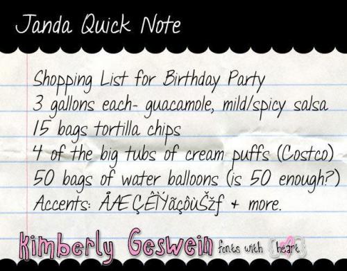 Janda Quick Note Font