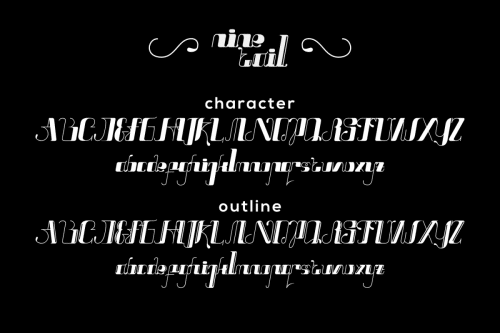 Nine Tails Unline Font 3