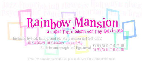 Rainbow Mansion Lining Figures Font 1