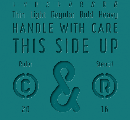 Ruler Stencil Font 2
