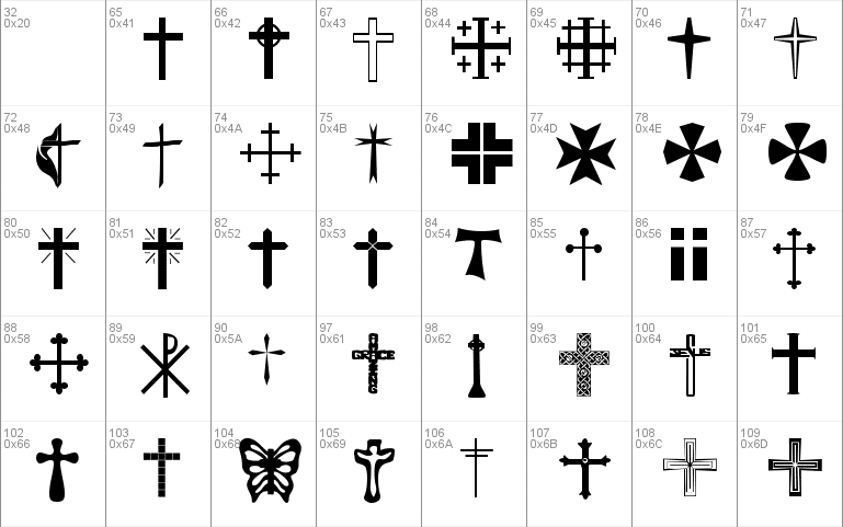Christian Crosses Font
