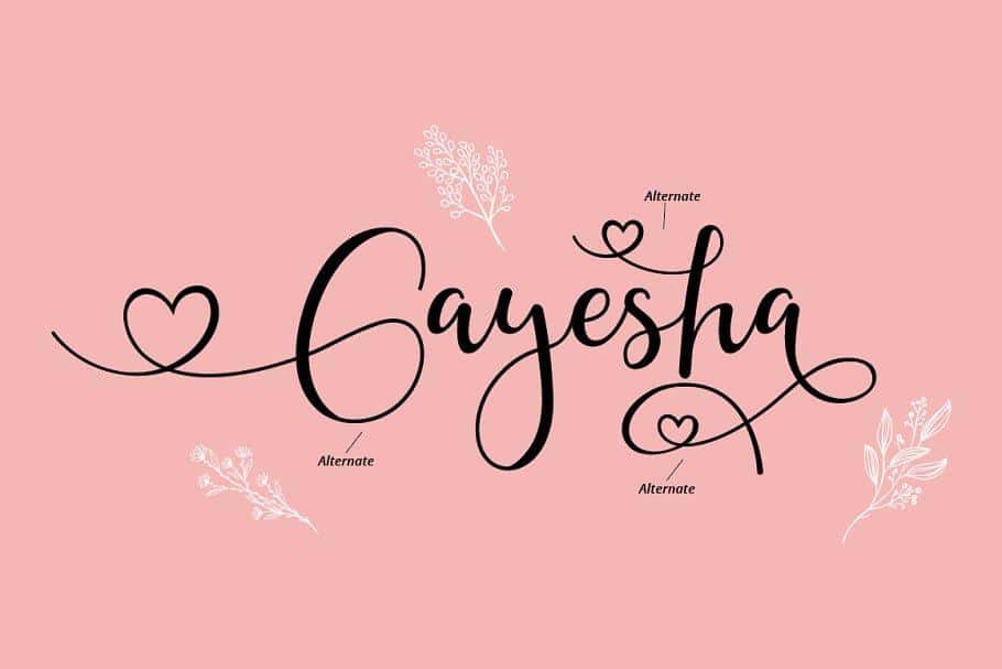 Gayesha Calligraphy Font 4