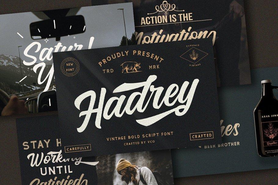 Hadrey – Vintage Script Font 3