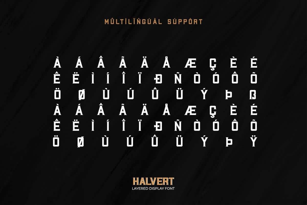 Halvert Layered Display Font Upfonts