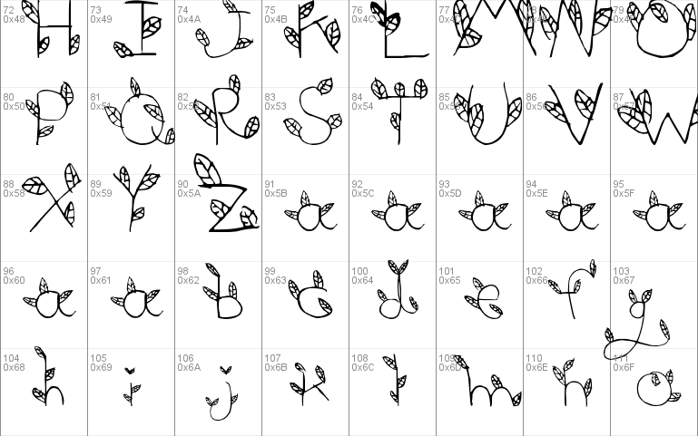 Leaves Font 3