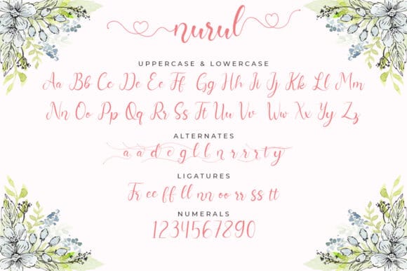 Nurul Script Font 9