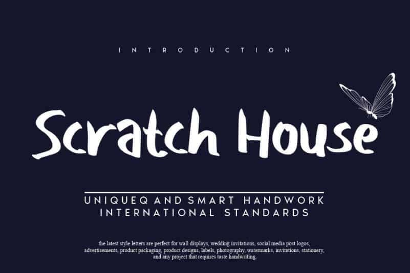 Scratch House Brush Font