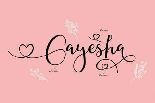 Gayesha Calligraphy Font 4
