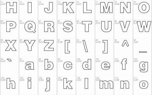 Helvetica Black Hollow Font 1
