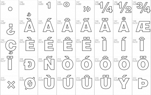 Helvetica Black Hollow Font 3