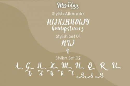 Monday Script Font 9
