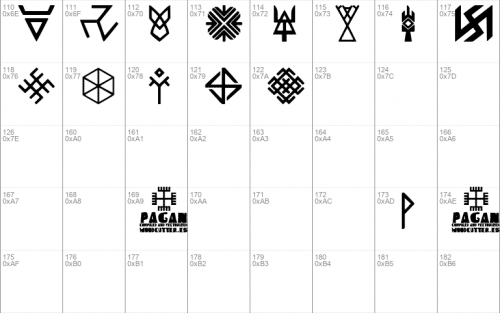 Pagan Symbols Font 2