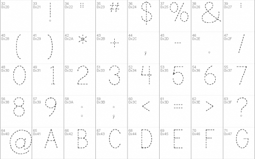 Print Dashed Font