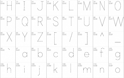 Print Dashed Font 1