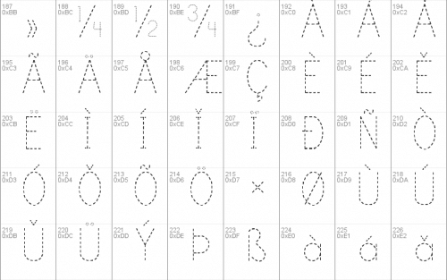 Print Dashed Font 3