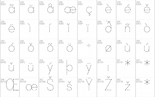 Print Dashed Font 4