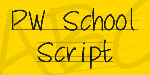 Pw School Script Font