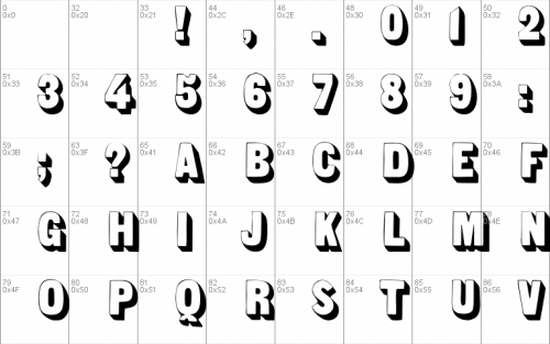 Sans Serif Shaded Font