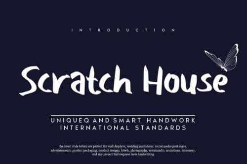 Scratch House Brush Font