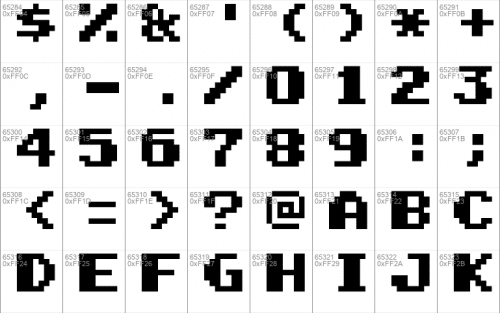 Super Mario Bros. 2 Font 16