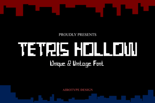 Tetris Hollow Font