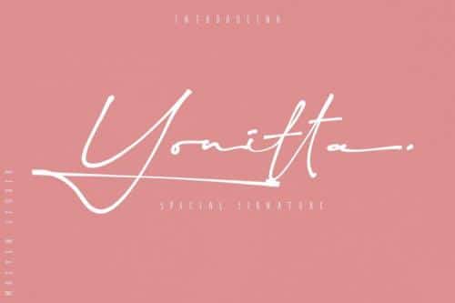 Yonitta Signature Script Font
