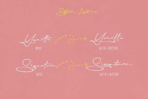 Yonitta Signature Script Font 11