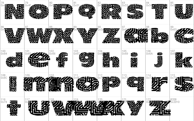 101! Circuit Board Font 1