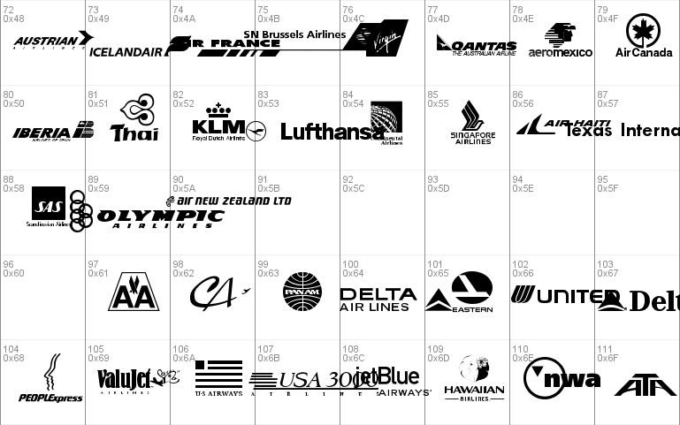 Airline Logos Past Font 2