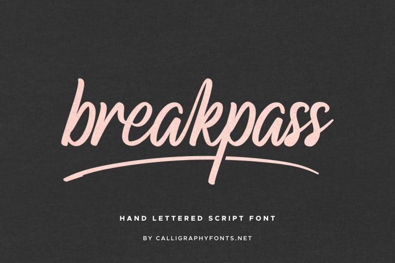 Breakpass Calligraphy Font