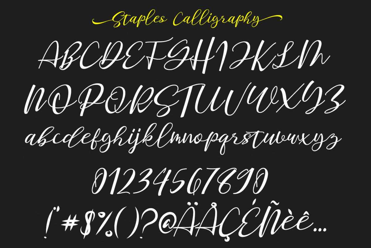 Staples Calligraphy Font 4
